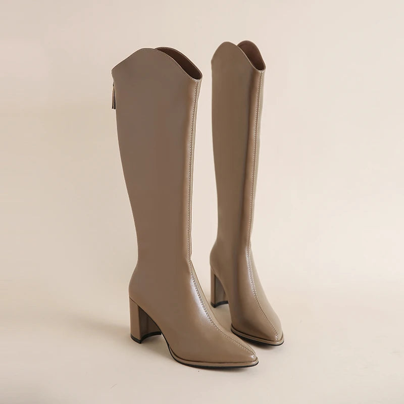 Women's High Knee Heels Boots