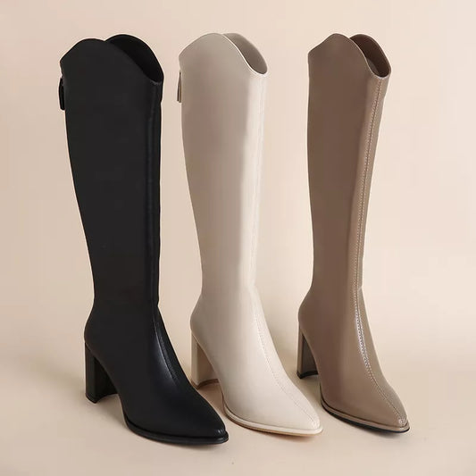 Women's High Knee Heels Boots