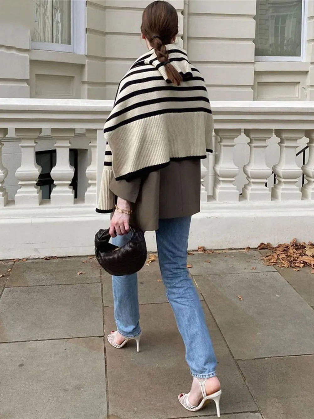 Black And White Long Sleeve Stripe Sweater